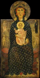 Madonna en trône avec enfant